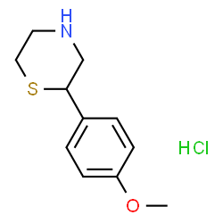 ChemSpider 2D Image | 2-(4-methoxyphenyl)thiomorpholine hydrochloride | C11H16ClNOS