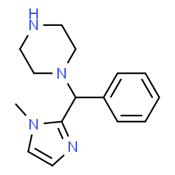 ChemSpider 2D Image | 1-[(1-METHYLIMIDAZOL-2-YL)(PHENYL)METHYL]PIPERAZINE | C15H20N4