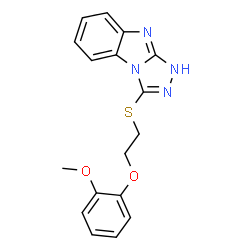 ChemSpider 2D Image | 9H-1,2,4-triazolo[4,3-a]benzimidazole, 3-[[2-(2-methoxyphenoxy)ethyl]thio]- | C17H16N4O2S