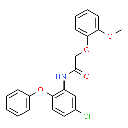 ChemSpider 2D Image | N-(5-Chloro-2-phenoxyphenyl)-2-(2-methoxyphenoxy)acetamide | C21H18ClNO4