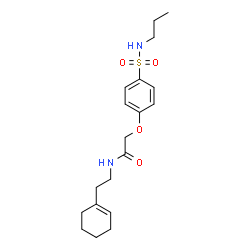 ChemSpider 2D Image | N-[2-(1-Cyclohexen-1-yl)ethyl]-2-[4-(propylsulfamoyl)phenoxy]acetamide | C19H28N2O4S