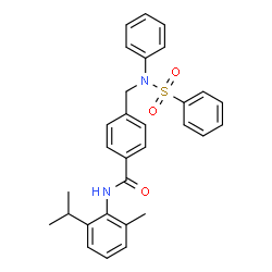 ChemSpider 2D Image | N-(2-Isopropyl-6-methylphenyl)-4-{[phenyl(phenylsulfonyl)amino]methyl}benzamide | C30H30N2O3S