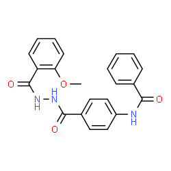 ChemSpider 2D Image | N-(4-{[2-(2-Methoxybenzoyl)hydrazino]carbonyl}phenyl)benzamide | C22H19N3O4