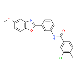 ChemSpider 2D Image | 3-Chloro-N-[3-(5-methoxy-1,3-benzoxazol-2-yl)phenyl]-4-methylbenzamide | C22H17ClN2O3