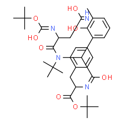 ChemSpider 2D Image | 2-Methyl-2-propanyl N-{(2-hydroxy-3-methylphenyl)[(2-methyl-2-propanyl)(N~2~-{[(2-methyl-2-propanyl)oxy]carbonyl}asparaginyl)amino]acetyl}phenylalaninate | C35H50N4O8