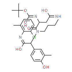 ChemSpider 2D Image | 2-Methyl-2-propanyl [4-amino-1-(butyl{2-[(2-chloro-6-methylphenyl)amino]-1-(4-hydroxy-3-methylphenyl)-2-oxoethyl}amino)-1,4-dioxo-2-butanyl]carbamate | C29H39ClN4O6