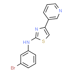 ChemSpider 2D Image | N-(3-Bromophenyl)-4-(3-pyridinyl)-1,3-thiazol-2-amine | C14H10BrN3S