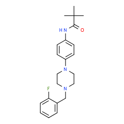 ChemSpider 2D Image | N-{4-[4-(2-Fluorobenzyl)-1-piperazinyl]phenyl}-2,2-dimethylpropanamide | C22H28FN3O