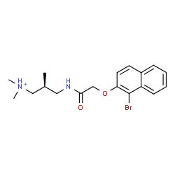 ChemSpider 2D Image | (2S)-3-({[(1-Bromo-2-naphthyl)oxy]acetyl}amino)-N,N,2-trimethyl-1-propanaminium | C18H24BrN2O2