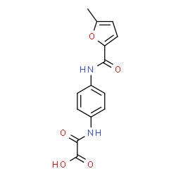 ChemSpider 2D Image | ({4-[(5-Methyl-2-furoyl)amino]phenyl}amino)(oxo)acetic acid | C14H12N2O5