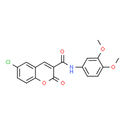 ChemSpider 2D Image | 6-Chloro-N-(3,4-dimethoxyphenyl)-2-oxo-2H-chromene-3-carboxamide | C18H14ClNO5