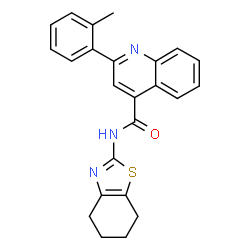 ChemSpider 2D Image | 2-(2-Methylphenyl)-N-(4,5,6,7-tetrahydro-1,3-benzothiazol-2-yl)-4-quinolinecarboxamide | C24H21N3OS