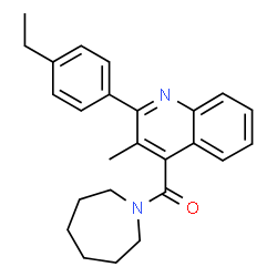 ChemSpider 2D Image | 1-Azepanyl[2-(4-ethylphenyl)-3-methyl-4-quinolinyl]methanone | C25H28N2O