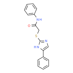 ChemSpider 2D Image | Acetamide, N-phenyl-2-[(4-phenyl-1H-imidazol-2-yl)thio]- | C17H15N3OS