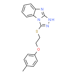 ChemSpider 2D Image | 9H-1,2,4-triazolo[4,3-a]benzimidazole, 3-[[2-(4-methylphenoxy)ethyl]thio]- | C17H16N4OS