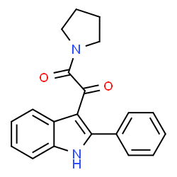 ChemSpider 2D Image | 1-(2-Phenyl-1H-indol-3-yl)-2-(1-pyrrolidinyl)-1,2-ethanedione | C20H18N2O2