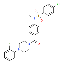 ChemSpider 2D Image | 4-Chloro-N-(4-{[4-(2-fluorophenyl)-1-piperazinyl]carbonyl}phenyl)-N-methylbenzenesulfonamide | C24H23ClFN3O3S