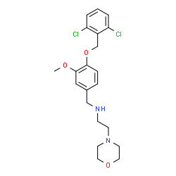 ChemSpider 2D Image | N-{4-[(2,6-Dichlorobenzyl)oxy]-3-methoxybenzyl}-2-(4-morpholinyl)ethanamine | C21H26Cl2N2O3