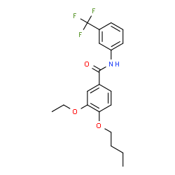 ChemSpider 2D Image | 4-Butoxy-3-ethoxy-N-[3-(trifluoromethyl)phenyl]benzamide | C20H22F3NO3