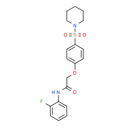 ChemSpider 2D Image | N-(2-Fluorophenyl)-2-[4-(1-piperidinylsulfonyl)phenoxy]acetamide | C19H21FN2O4S