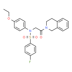 ChemSpider 2D Image | N-[2-(3,4-dihydro-1H-isoquinolin-2-yl)-2-oxoethyl]-N-(4-ethoxyphenyl)-4-fluorobenzenesulfonamide | C25H25FN2O4S