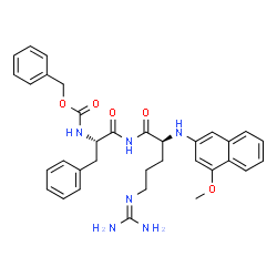 ChemSpider 2D Image | Benzyl [(2S)-1-({(2S)-5-[(diaminomethylene)amino]-2-[(4-methoxy-2-naphthyl)amino]pentanoyl}amino)-1-oxo-3-phenyl-2-propanyl]carbamate | C34H38N6O5