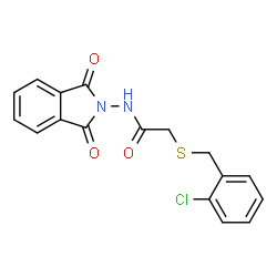 ChemSpider 2D Image | 2-[(2-Chlorobenzyl)sulfanyl]-N-(1,3-dioxo-1,3-dihydro-2H-isoindol-2-yl)acetamide | C17H13ClN2O3S