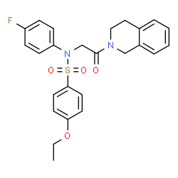 ChemSpider 2D Image | N-[2-(3,4-dihydro-1H-isoquinolin-2-yl)-2-oxoethyl]-4-ethoxy-N-(4-fluorophenyl)benzenesulfonamide | C25H25FN2O4S