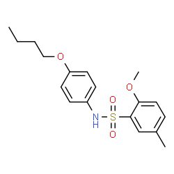 ChemSpider 2D Image | N-(4-Butoxyphenyl)-2-methoxy-5-methylbenzenesulfonamide | C18H23NO4S