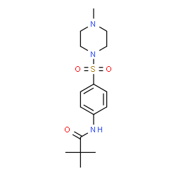 ChemSpider 2D Image | 2,2-Dimethyl-N-{4-[(4-methyl-1-piperazinyl)sulfonyl]phenyl}propanamide | C16H25N3O3S
