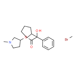ChemSpider 2D Image | 1-Methyl-3-pyrrolidyl a-Cyclopentylmandelate Methobromide | C19H28BrNO3