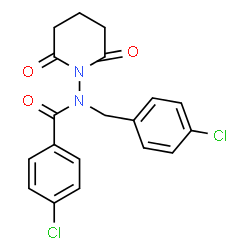 ChemSpider 2D Image | 4-Chloro-N-(4-chlorobenzyl)-N-(2,6-dioxo-1-piperidinyl)benzamide | C19H16Cl2N2O3