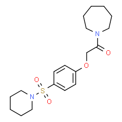 ChemSpider 2D Image | 1-(1-Azepanyl)-2-[4-(1-piperidinylsulfonyl)phenoxy]ethanone | C19H28N2O4S