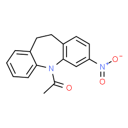 ChemSpider 2D Image | 1-(3-Nitro-10,11-dihydro-dibenzo[b,f]azepin-5-yl)-ethanone | C16H14N2O3
