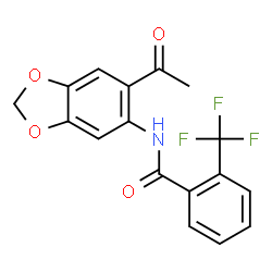 ChemSpider 2D Image | N-(6-Acetyl-1,3-benzodioxol-5-yl)-2-(trifluoromethyl)benzamide | C17H12F3NO4