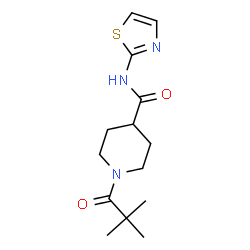 ChemSpider 2D Image | 1-(2,2-Dimethylpropanoyl)-N-(1,3-thiazol-2-yl)-4-piperidinecarboxamide | C14H21N3O2S