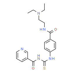 ChemSpider 2D Image | N-[(4-{[2-(Diethylamino)ethyl]carbamoyl}phenyl)carbamothioyl]nicotinamide | C20H25N5O2S