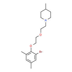 ChemSpider 2D Image | 1-{2-[2-(2-Bromo-4,6-dimethylphenoxy)ethoxy]ethyl}-4-methylpiperidine | C18H28BrNO2