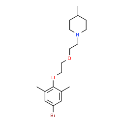 ChemSpider 2D Image | 1-{2-[2-(4-Bromo-2,6-dimethylphenoxy)ethoxy]ethyl}-4-methylpiperidine | C18H28BrNO2
