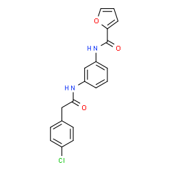 ChemSpider 2D Image | N-(3-{[(4-Chlorophenyl)acetyl]amino}phenyl)-2-furamide | C19H15ClN2O3
