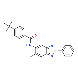 ChemSpider 2D Image | N-(6-Methyl-2-phenyl-2H-benzotriazol-5-yl)-4-(2-methyl-2-propanyl)benzamide | C24H24N4O