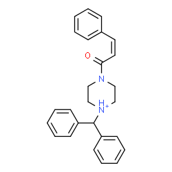 ChemSpider 2D Image | 1-(Diphenylmethyl)-4-[(2Z)-3-phenyl-2-propenoyl]piperazin-1-ium | C26H27N2O
