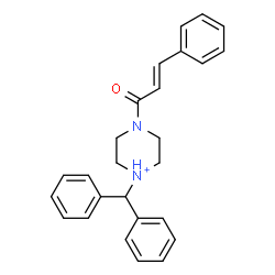 ChemSpider 2D Image | 1-(Diphenylmethyl)-4-[(2E)-3-phenyl-2-propenoyl]piperazin-1-ium | C26H27N2O