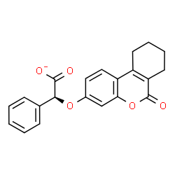 ChemSpider 2D Image | (2S)-[(6-Oxo-7,8,9,10-tetrahydro-6H-benzo[c]chromen-3-yl)oxy](phenyl)acetate | C21H17O5
