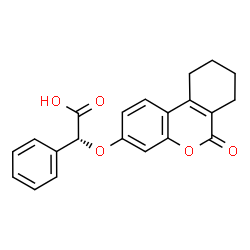 ChemSpider 2D Image | (2R)-[(6-Oxo-7,8,9,10-tetrahydro-6H-benzo[c]chromen-3-yl)oxy](phenyl)acetic acid | C21H18O5
