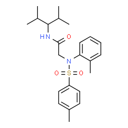 ChemSpider 2D Image | N-(2,4-Dimethyl-3-pentanyl)-N~2~-(2-methylphenyl)-N~2~-[(4-methylphenyl)sulfonyl]glycinamide | C23H32N2O3S