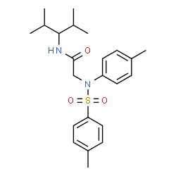 ChemSpider 2D Image | N-(2,4-Dimethyl-3-pentanyl)-N~2~-(4-methylphenyl)-N~2~-[(4-methylphenyl)sulfonyl]glycinamide | C23H32N2O3S