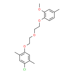 ChemSpider 2D Image | 1-Chloro-4-{2-[2-(2-methoxy-4-methylphenoxy)ethoxy]ethoxy}-2,5-dimethylbenzene | C20H25ClO4