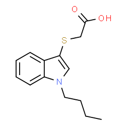 ChemSpider 2D Image | [(1-Butyl-1H-indol-3-yl)sulfanyl]acetic acid | C14H17NO2S