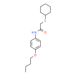 ChemSpider 2D Image | N-(4-Butoxyphenyl)-2-(cyclohexylsulfanyl)acetamide | C18H27NO2S